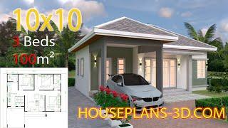 Interior House Design Plans 10x10 with 3 Bedrooms Full Plans