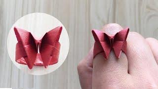 How to make a Paper Butterfly Finger Ring  - Easy Origami tutorial