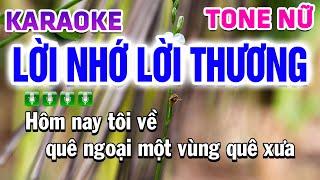 Lời Nhớ Lời Thương Karaoke Tone Nữ Cha Cha (Am) Nhạc Sống Tú Anh