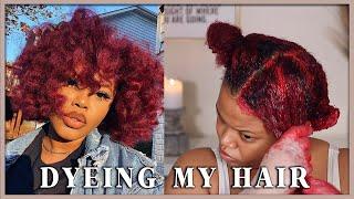 How I Dye My Hair Red/Burgundy WITHOUT Bleach! *Highly Requested* | VLOGMAS DAY 6