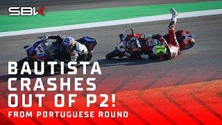 BAUTISTA TUMBLES FROM P2: the #1 crashes trying to pass Toprak  | 2024 #PortugueseWorldSBK 