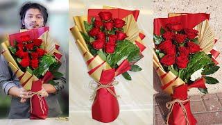 11 Roses new  wrapping technique, how to wrap flower bouquet, how to wrap a bouquet of flowers