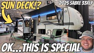 Side SUN DECK!? 2025 Sabre 33RLP | This is incredible lol