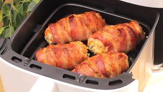 Juicy chicken fillet in Air Fryer. This recipe will drive you crazy! Chicken rolls in bacon!