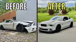 REBUILDING A SALVAGE MUSTANG GT IN 10 MINUTES!!