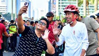Minggu Pagi Presiden Jokowi Bersepeda di Kawasan Sudirman Thamrin, Jakarta, 14 Juli 2024