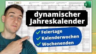 Excel Kalender 2024 - mit Feiertagen, Kalenderwochen & Wochenenden [ewiger Jahreskalender]