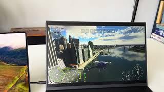 UPERFECT UGame K118 18 Inch Portable Monitor playing Microsoft Flight Simulator on a Mac