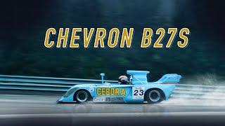 Onboard: Chevron B27s on WET Spa - HQ F1 engine sound