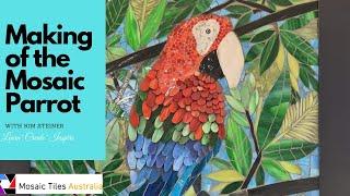 Mosaic Parrot, 3-D Creation using Stained Glass, by Kim Steiner