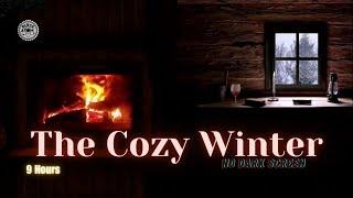 Crackling Fireplace in a Cozy Cabin During a Blizzard ⨀ Sleep, Relax, and Unwind