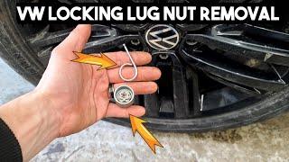 How to Remove a Locking Lug Nut and Lug Nut caps on a Volkswagen VW - **Tips and Tricks**