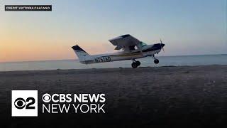 Video shows plane making emergency landing on Long Island beach