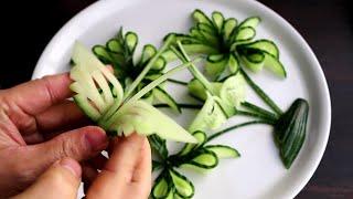 Simple Lovely Cucumber Flower & Cucumber Butterfly Design