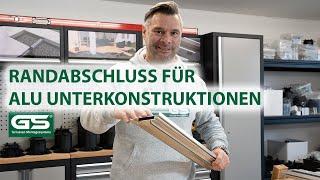 Randabschluss für eine Terrasse mit Aluminium Unterkonstruktion Platten Verlegung Terrassenplatte