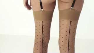 UK Tights - Tiffany Quinn Jive Dotty Seamed Stockings