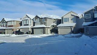 Winter drive through several neighborhoods in Edmonton, Alberta, Canada