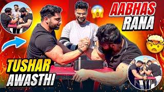 Aabhas Rana Vs Tushar Awasthi||Armwrestling Practice session with Strongest players of India