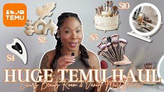 HUGE TEMU HAUL + $100 COUPON BUNDLE! | LUXURY BEAUTY ROOM & VANITY MUST HAVES!