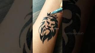 Lion Tattoo with Pen #youtube #painting #drawing #art #tattoo #shorts #short #subscribe #shortvideo