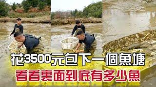 花3500元包下壹個魚塘，看看裏面到底有多少魚？#農村生活 #戶外 #三農 #小飛哥#抓魚vlog