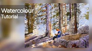 Watercolor Landscape Painting for Beginners: A Forest Tutorial  I Watercolor painting .