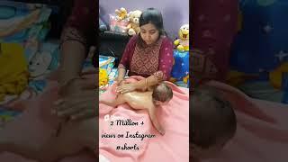 Baby Massage‍️ | How to give baby their first massage  #shorts #trending #baby #babymassage