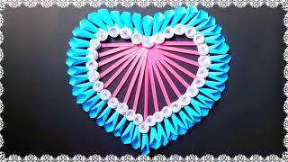 paper heart wall hanging | beautiful wall hanging ideas | diy paper craft wall hanging | home decor