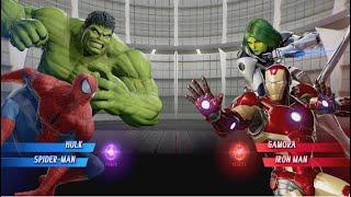 Hulk and Spider-man vs Gamora and Iron Man - MARVEL VS. CAPCOM: INFINITE