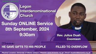 LIC Sunday Service | FILLED TO OVERFLOW | 8th September 2024