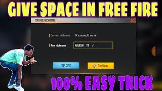 HOW TO GIVE SPACE IN FREE FIRE NAME || HOW TO CHANGE NAME WITH SPACE IN FREE FIRE TELUGU||