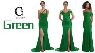 Green Satin Bridesmaid Dresses