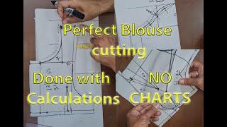 Perfect blouse cutting I shoulder fall I ब्लाउज की कटिंग #blouse #blousecutting #deepneck #ब्लाउज़