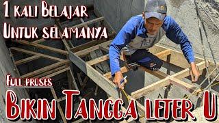 BEGINI TERNYATA‼️CARA MEMBUAT TANGGA BETON LETER U  HEMAT &  KOKOH