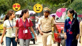Impressing Girl's By Wink || police wink... Amazing reaction 
