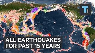 Animated map: all earthquakes of the past 15 years