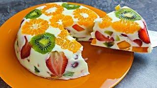 Dessert of fruits on the NEW YEAR's TABLE in 10 minutes. No oven, no gelatin.