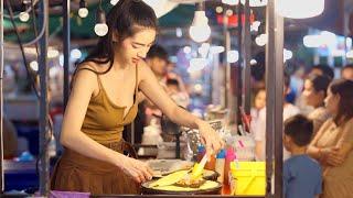 The Most Beautiful Omelet Lady In Vientiane | Laos Street Food