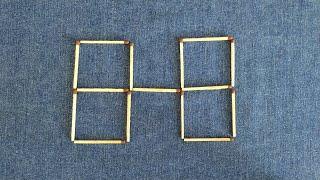 Переложите 2 спички чтобы получилось 5 равных квадратов  Головоломки со спичками  Эпизод 46