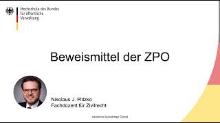 Beweismittel der ZPO