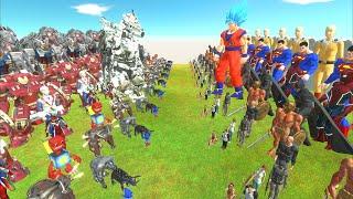 HUMAN ROBOT WAR - HUMAN TEAM vs ROBOT TEAM - Animal Revolt Battle Simulator