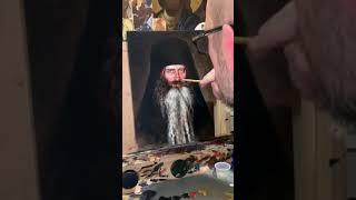 Painting Fr Seraphim Rose in oil