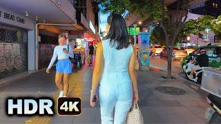 HDR 4K //  Bangkok  Terminal 21 ASOK BTS Station at Night  Sukhumvit Road - Virtual Walking Thailand