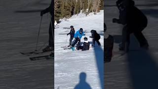 Hitting a KID with ski poles….  @lukas.dean #snowboarding #skiing #shorts