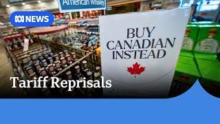 Canada fights back against US tariffs as American products boycotted | ABC News