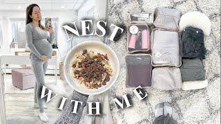 NEST WITH ME | Packing Big Brother Gift  | Postpartum Cart | Breastfeeding Play Basket