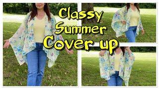 DIY-How to cut & Stitch very easy & Classy Coverup (Kimono)