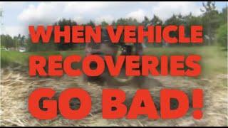 Off-Road Recovery gone WRONG! Improper gear use/failure results in a potentially deadly situation!