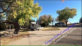 Airport Park Campground review. Concordia Kansas