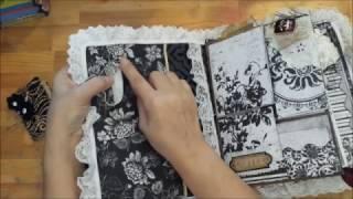 Black and white junk journal - junk journal hybrid